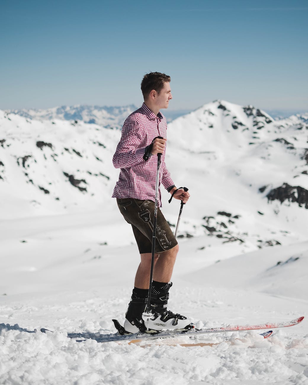 man skiing